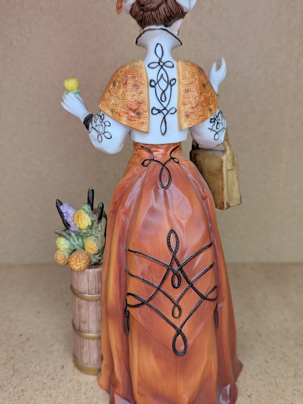 Avon Orange and Gold Autumn Lady Figurine